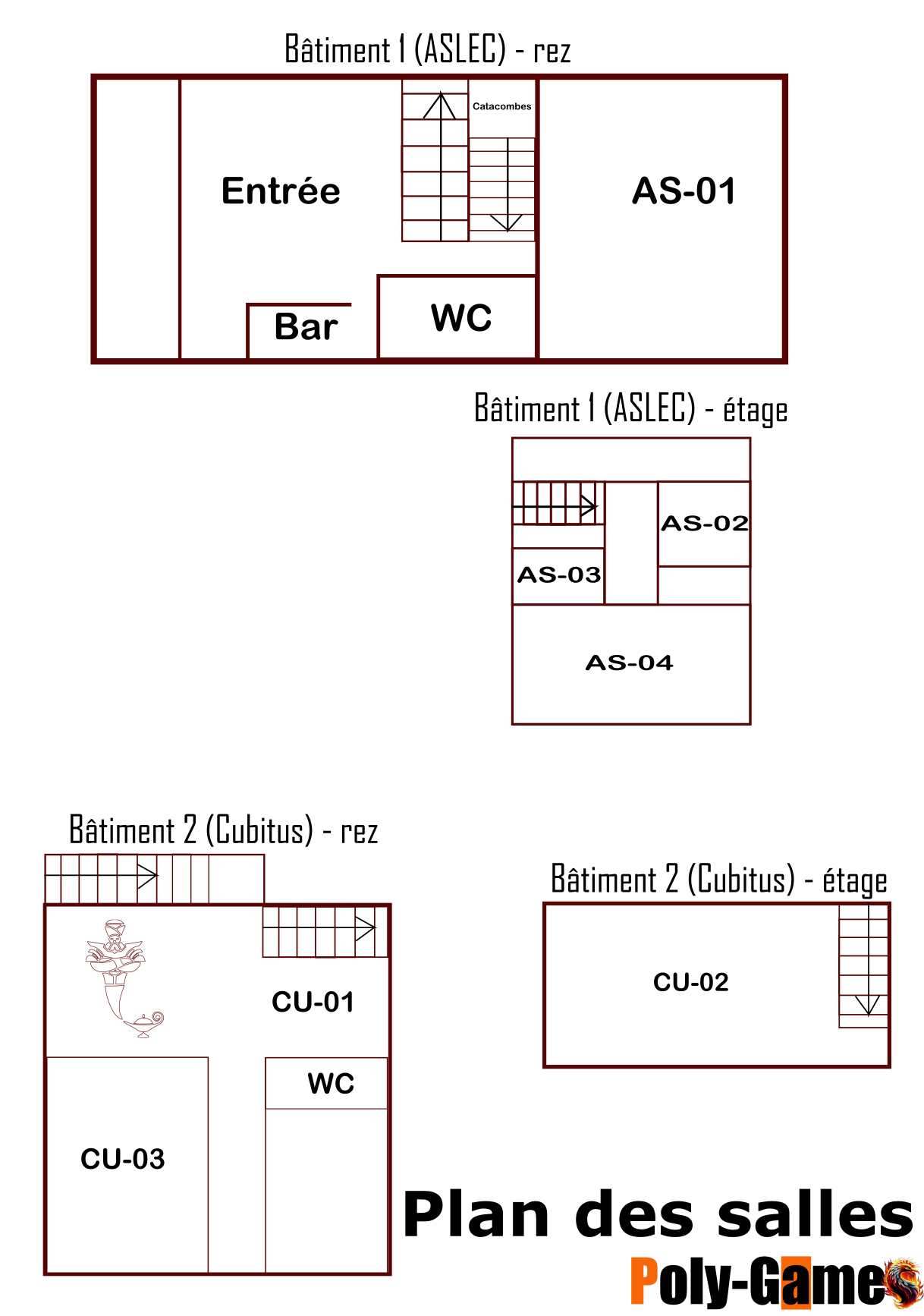 Plan des salles